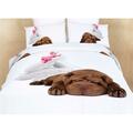 Dolce Mela Queen Fun Design Bedding Dog Animal Print Duvet Cover Set DM489Q